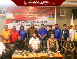 Kepala Kejaksaan Tinggi Papua Barat Juniman Hutagaol, S.H., M.H menghadiri pertemuan Forum Komunikasi Pimpinan Daerah (Forkopimda), Komisi Pemilihan Umum (KPU), Badan Pengawas Pemilihan Umum (Bawaslu) dan Partai Politik Provinsi Papua Barat