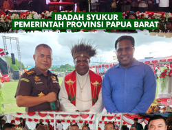 Asisten Pidana Militer Kolonel Laut (KH) Ridho Sihombing, S.H., M.H, menghadiri Ibadah Ucapan Syukur Pemerintah Provinsi Papua Barat