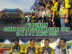 Kajati Papua Barat Diwakili Kabag TU menghadiri kegiatan Pembukaan Lomba Lari Nasional Kasuari Open 10K & 5K Tahun 2023.