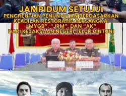 Jaksa Agung RI melalui JAM Pidum, menyetujui permohonan penghentian penuntutan berdasarkan keadilan restoratif Tersangka MYG, JRM, AK .