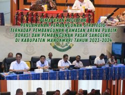 Kajati Papua Barat Pimpin Kegiatan Pemaparan Pengamanan Pembangunan Strategis (PPS) terhadap pembangunan kawasan arena publik borasi dan pembangunan Pasar Sanggeng Kabupaten Manokwari Tahun 2023-2024.