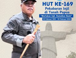 Selamat Merayakan HUT Ke-169 Pekabaran Injil di Tanah Papua