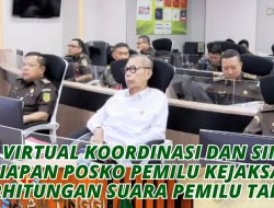 Kajati Papua Barat mengikuti Rapat Virtual bersama JAM-Pidum dan Ses JAM-Intel terkait Koordinasi dan Simulasi Kesiapan Posko Pemilu Kejaksaan Saat Perhitungan Suara Pemilu Tahun 2024.