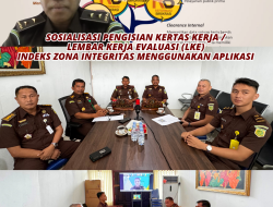 Wakajati Papua Barat mengikuti mengikuti Sosialisasi Pengisian Kertas Kerja / Lembar Kerja Evaluasi (LKE) Indeks Zona Integritas Menggunakan Aplikasi