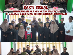 Kegiatan Bakti Sosial Kejaksaan Tinggi Papua Barat di Yayasan Anak Yatim Ikhsan Almauun Manokwari Dalam Rangka HBA Ke- 64 dan HUT XXIV IAD
