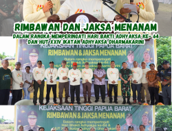 Kejaksaan Tinggi Papua Barat Mengadakan Acara Rimbawan dan Jaksa Menanam Dalam Rangka HBA Ke- 64 dan HUT XXIV IAD Tahun 2024