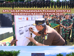 KAJATI PAPUA BARAT MENGHADIRI APEL GELAR PENGAMANAN PILKADA SERENTAK KODAM XVIII/KASUARI TAHUN 2024