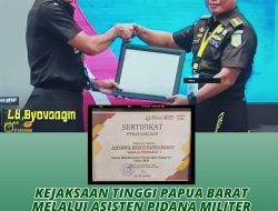 KEJAKSAAN TINGGI PAPUA BARAT MELALUI ASISTEN PIDANA MILITER MERAIH PERINGKAT 1 “PENYERAPAN ANGGARAN 2024”