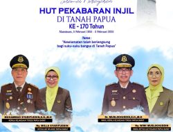 KAJATI PAPUA BARAT BESERTA JAJARAN MENGUCAPKAN SELAMAT MERAYAKAN HUT PEKABARAN INJIL DI TANAH PAPUA KE- 170 TAHUN