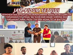 JAM-PIDUM SETUJUI “PENGHENTIAN PENUNTUTAN BERDASARKAN KEADILAN RESTORATIF TERSANGKA “FK” KEJAKSAAN NEGERI SORONG DAN TERSANGKA “NRW” KEJAKSAAN NEGERI TELUK BINTUNI