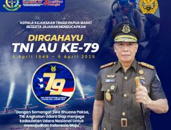 KAJATI PAPUA BARAT BESERTA JAJARAN MENGUCAPKAN : “DIRGAHAYU TNI AU KE- 79 TAHUN”