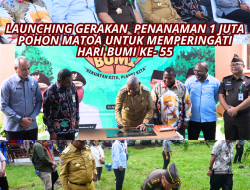 KOORDINATOR BIDANG INTELIJEN MEWAKILI KAJATI PAPUA BARAT MENGHADIRI ACARA LAUNCHING GERAKAN PENANAMAN 1 JUTA POHON MATOA UNTUK PERINGATAN HARI BUMI KE – 55 TAHUN