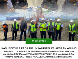 Tim Kasubdit IV.A dan Tim PPS Kejati Papua Barat Melakukan Peninjauan Lokasi Proyek Pengembangan Bandar Udara Rendani Manokwari bersama Kepala Kantor UPBU Kelas II Manokwari
