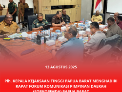 Plh. Kajati Papua Barat Menghadiri Rapat Forkopimda Papua Barat-13 Agustus 2025