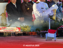 Kajati Papua Barat yang dihadiri oleh Asintel Menghadiri Upacara Penurunan Sang Saka Merah Putih dalam rangka HUT Kemerdekaan Republik Indonesia Ke- 80