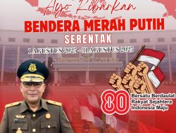 Ayo Serentak Kibarkan Merah Putih mulai Tanggal 1 Agustus 2025 sampai 31 Agustus 2025 (Kejati Papua Barat)