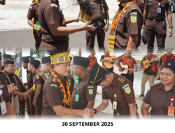 Penyambutan Jaksa Agung Muda Pengawasan Oleh Seluruh Pegawai, TNI, CPNS, dan PPNPN pada Kejaksaan Tinggi Papua Barat
