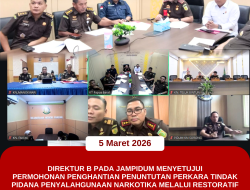 Dir B Jampidum Setujui Permohonan Penuntutan Perkara Tindak Pidana Penyalahgunaan Narkotika Melalui RJ untuk Direhabilitasi An. “G” pada Kejari Manokwari