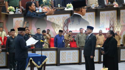 Asintel Hadiri Acara Pelantikan dan Pengambilan Sumpah/ Janji Jabtan Pejabat Pimpinan Tinggi Pratama di Lingkungan Pemerintah Provinsi Papua Barat